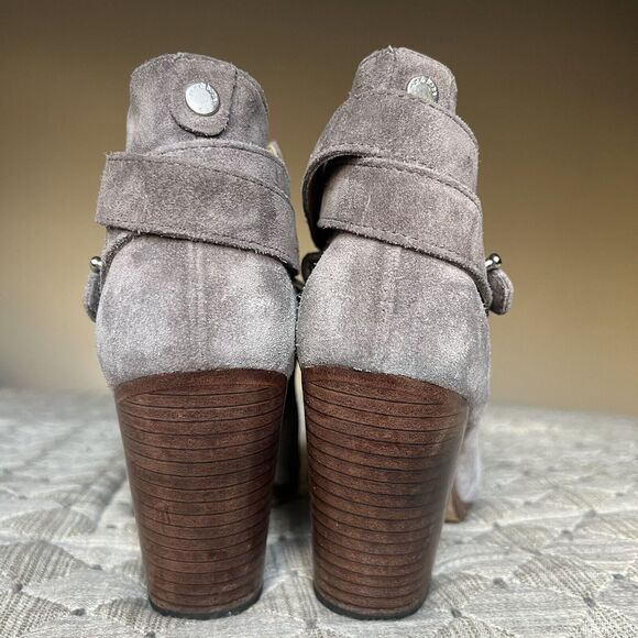 Rag & Bone Harrow Gray Suede Block Heel Western Bootie Boot Women EU 38.5 US 8.5 - Picture 11 of 16